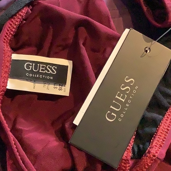 Nwt GUESS Rock Star Rhinestone Embellished Plunge 1 Piece Swimsuit (SW06) - Picture 11 of 12